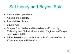 Set theory and Bayes Rule Sets and set