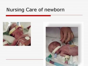 Nursing Care of newborn Objectives o Discuss priorities