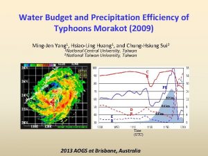 Water Budget and Precipitation Efficiency of Typhoons Morakot