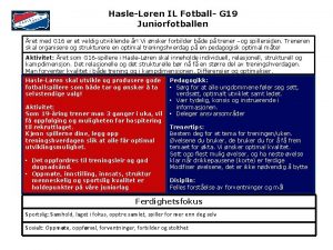 HasleLren IL Fotball G 19 Juniorfotballen ret med