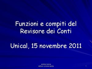 Funzioni e compiti del Revisore dei Conti Unical