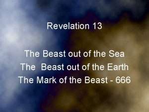 Revelation 13 The Beast out of the Sea
