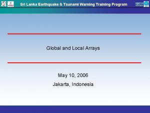 Sri Lanka Earthquake Tsunami Warning Training Program Global