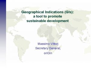 Geographical Indications GIs a tool to promote sustainable