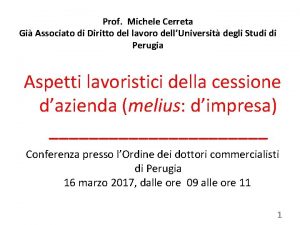 Prof Michele Cerreta Gi Associato di Diritto del