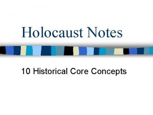 Holocaust Notes 10 Historical Core Concepts 10 Historical