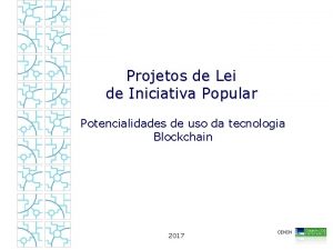 Projetos de Lei de Iniciativa Popular Potencialidades de