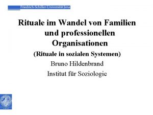 DATUM Nr Rituale im Wandel von Familien und