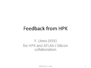 Feedback from HPK Y Unno KEK for HPK