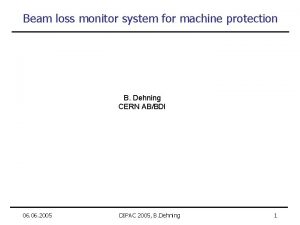 Beam loss monitor system for machine protection B