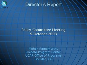 Directors Report Policy Committee Meeting 9 October 2003