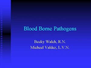 Blood Borne Pathogens Becky Walch R N Micheel