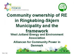 Community ownership of RE in RingkbingSkjern Municipality and