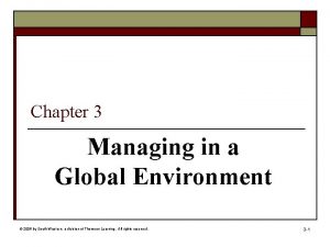 Chapter 3 Managing in a Global Environment 2006