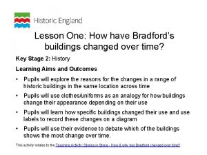 Lesson One How have Bradfords buildings changed over