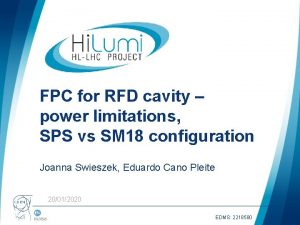 FPC for RFD cavity power limitations SPS vs