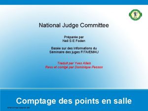 National Judge Committee Prpare par Neil S E