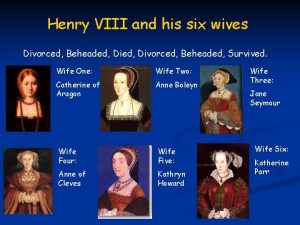 Henry VIII and his six wives Divorced Beheaded