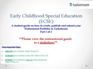 Early Childhood Special Education ECSE A student guide