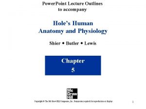 Power Point Lecture Outlines to accompany Holes Human