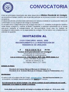 CONVOCATORIA Entre las actividades importantes que debe desarrollar