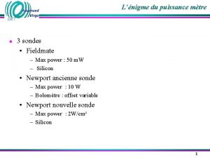 Lnigme du puissance mtre DET 3 sondes Fieldmate