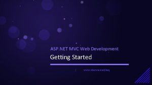 ASP NET MVC Web Development Getting Started www