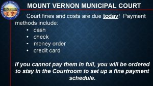 MOUNT VERNON MUNICIPAL COURT Court fines and costs