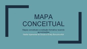 MAPA CONCEITUAL Mapas conceituais e avaliao formativa tecendo