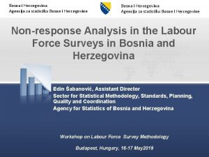 Bosna i Hercegovina Agencija za statistiku Bosne i