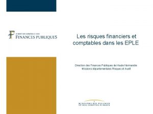 Les risques financiers et comptables dans les EPLE