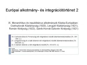 Eurpai alkotmny s integrcitrtnet 2 IX Monarchikus s