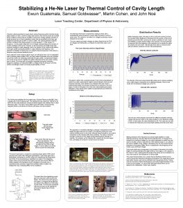 Stabilizing a HeNe Laser by Thermal Control of