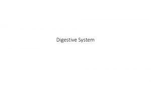 Digestive System The digestive system has two main