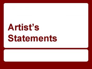 Artists Statements What is an Artist Statement A