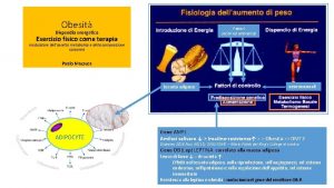 Obesit Fattori sociali ed ambientali Dispendio energetico Esercizio