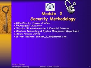 Module 2 Security Methodology MModified by Ahmad Al