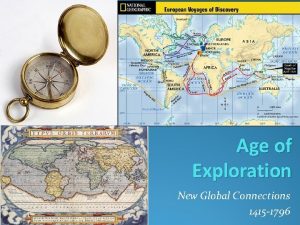 Age of Exploration New Global Connections 1415 1796