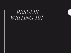 RESUME WRITING 101 MAKING YOUR RESUME POP Pop