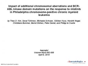 Impact of additional chromosomal aberrations and BCRABL kinase