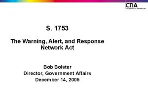 S 1753 The Warning Alert and Response Network