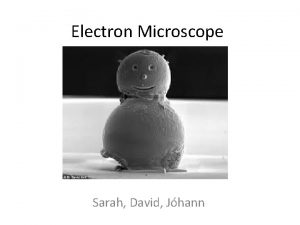 Electron Microscope Sarah David Jhann The electron source