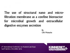 The use of structural nano and microfiltration membrane