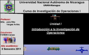 Universidad Nacional Autnoma de Nicaragua UNANManagua Curso de