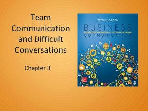 Team Communication and Difficult Conversations Chapter 3 Chapter