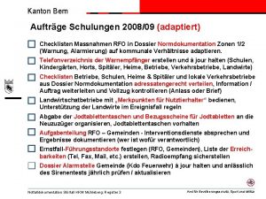 Kanton Bern Auftrge Schulungen 200809 adaptiert Checklisten Massnahmen