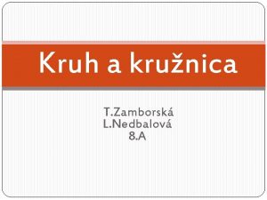 Kruh a krunica T Zamborsk L Nedbalov 8