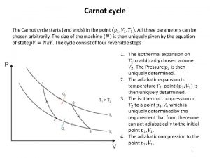 Carnot cycle 1 Carnot cycle 2 Carnot cycle