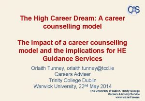 The High Career Dream A career counselling model