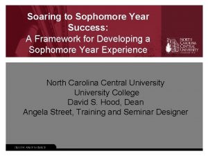 Soaring to Sophomore Year Success A Framework for